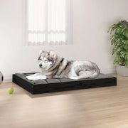 Cuccia per Cani Nera 101,5x74x9 cm in Legno Massello di Pino 820870