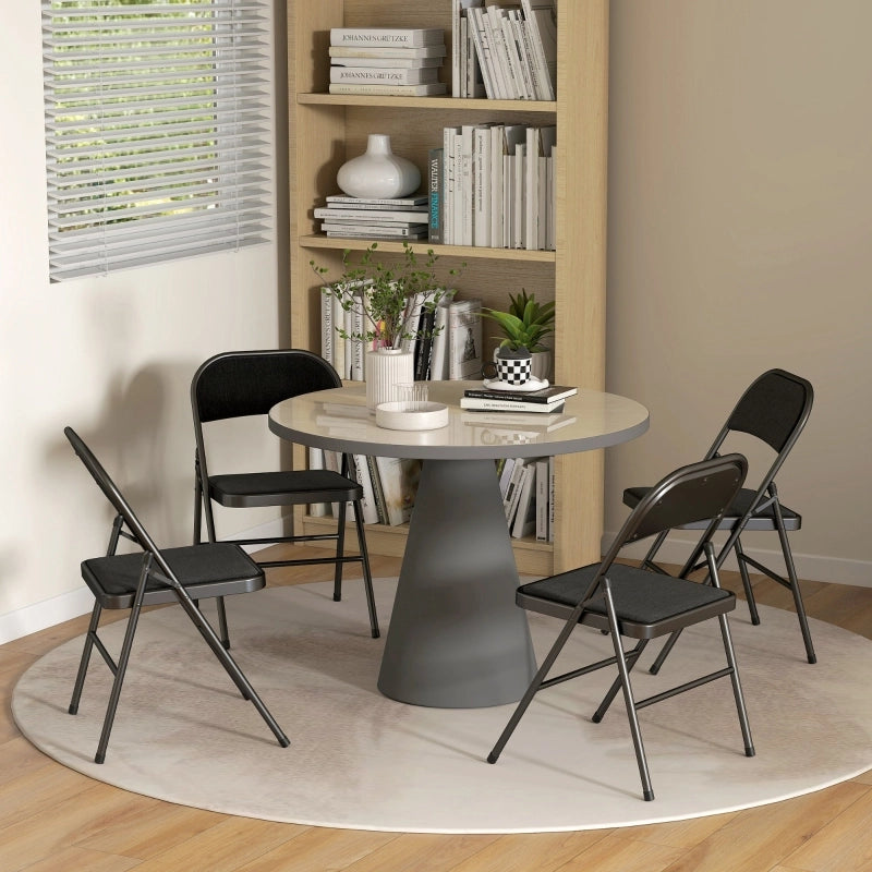 SEDIA PIEGHEVOLE Set da 4 pezzi 45x46x78 cm Nero in poliestere