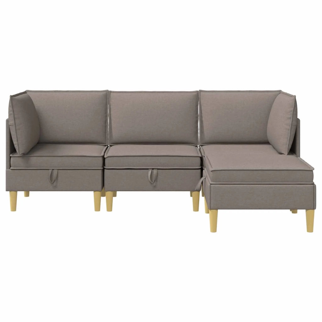 Set di mobili per il soggiorno 4 pcs Tortora Tessuto 3413705