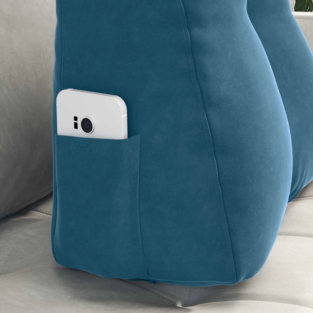 Cuscino per Schiena Blu 45 x 24 x 50 cm Velluto