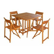 SET TAVOLO + 4 SEDIE BIRRA ACACIA