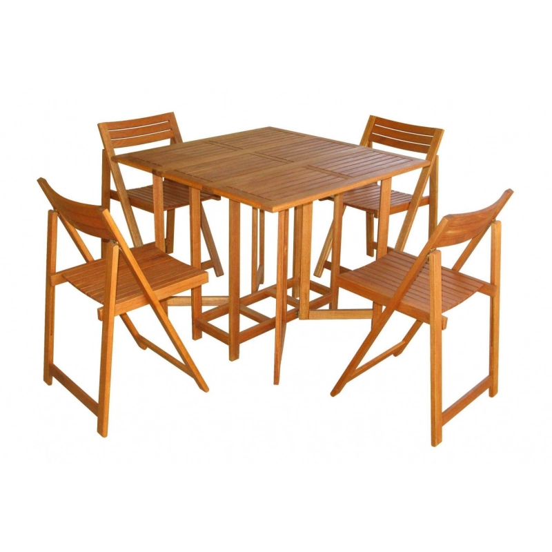 SET TAVOLO + 4 SEDIE BIRRA ACACIA