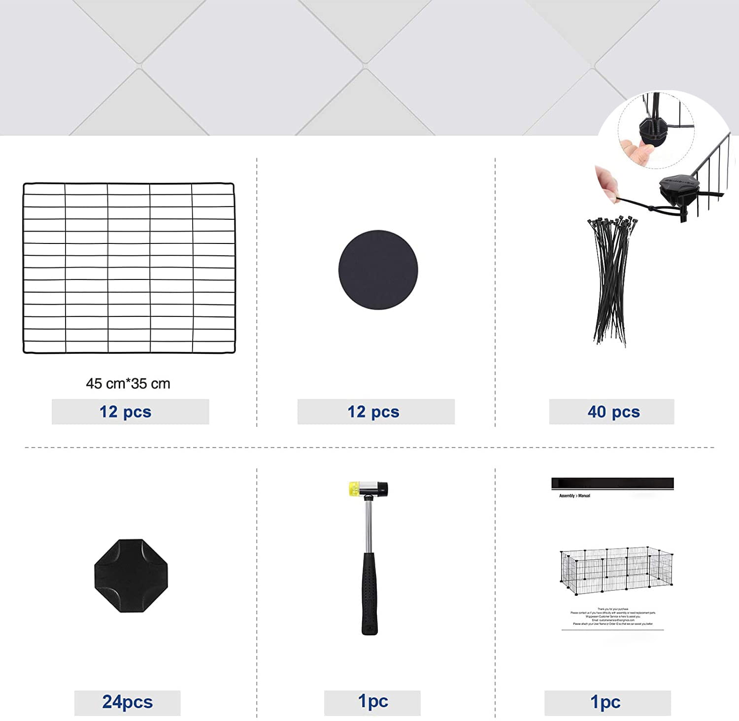 Valora Recinto pieghevole per animali domestici nero - Recinto per piccoli animali