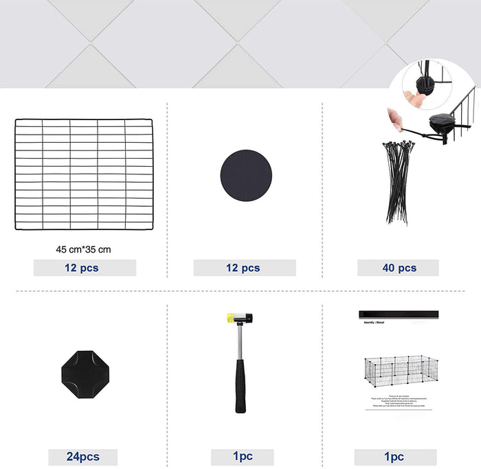 Valora Recinto pieghevole per animali domestici nero - Recinto per piccoli animali