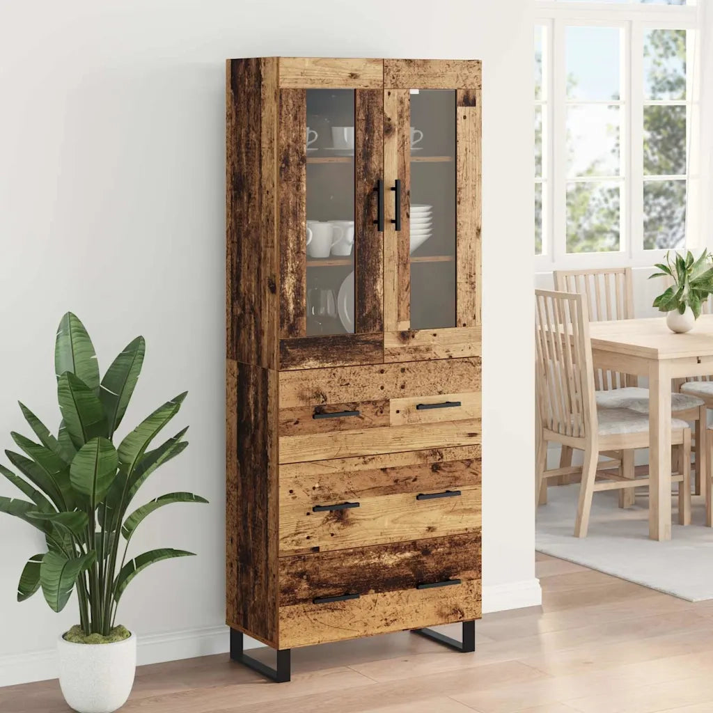 Credenza con cassetto 2 pcs Legno vecchio Legno multistrato