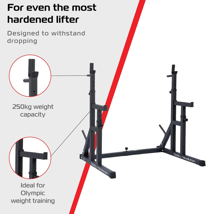 Rack per Squat 250 kg – regolabile e robusto