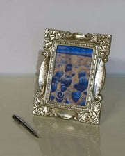 Mobili2g - portafoto in foglia argento rettangolare - misure: l.17 x h.22 x p.2
