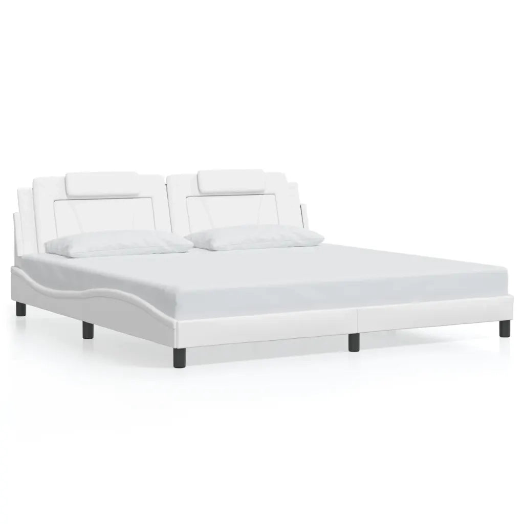 vidaXL Giroletto con Luci LED Bianco 200x200 cm in Similpelle