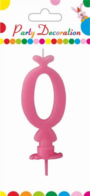 MAURY'S CANDELA PER COMPLEANNO NUMERO "0" ROSA