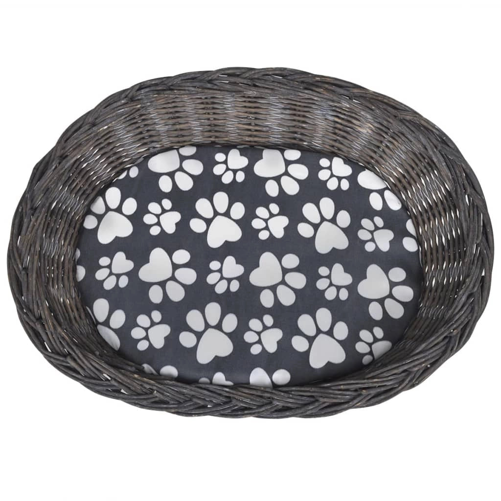 Tiragraffi/cuccia con cuscino in salice grigio 02_0022786