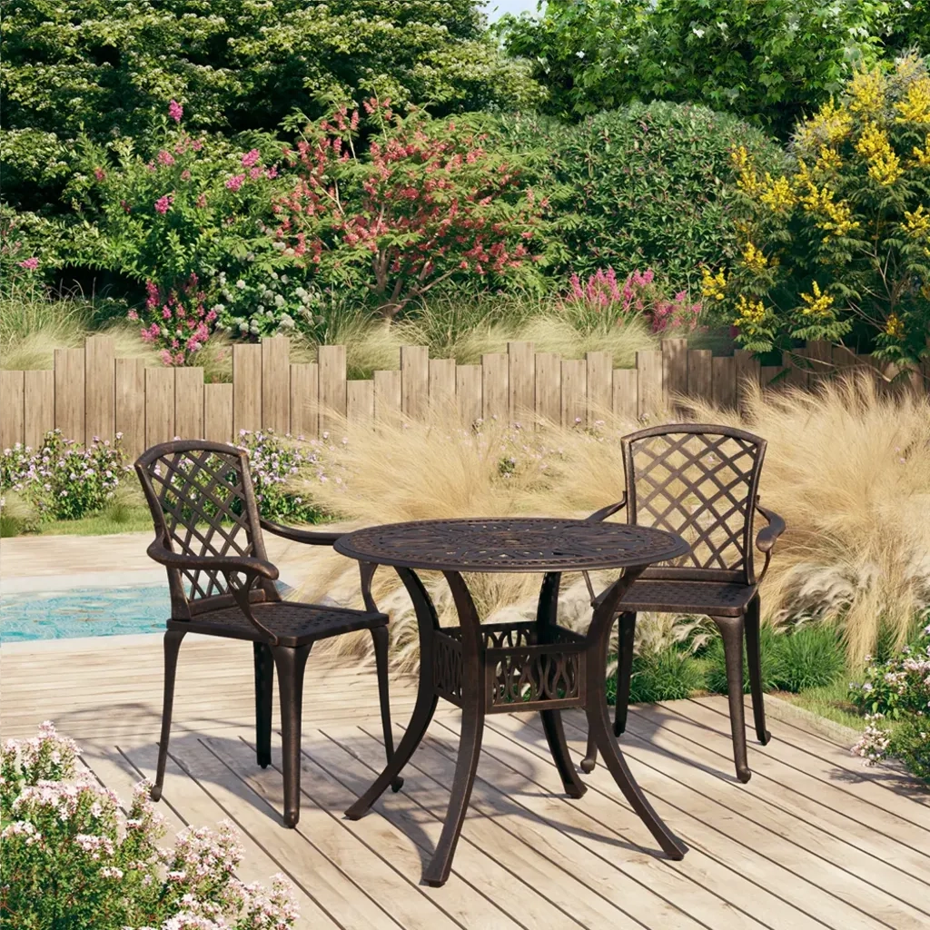 Set da Bistrot 3 pz in Alluminio Pressofuso Bronzo 3070583
