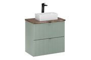 Set mobili bagno 60 cm con piano e lavabo da appoggio Gaja Line Reed Green 60 x 1401 x 40 cm