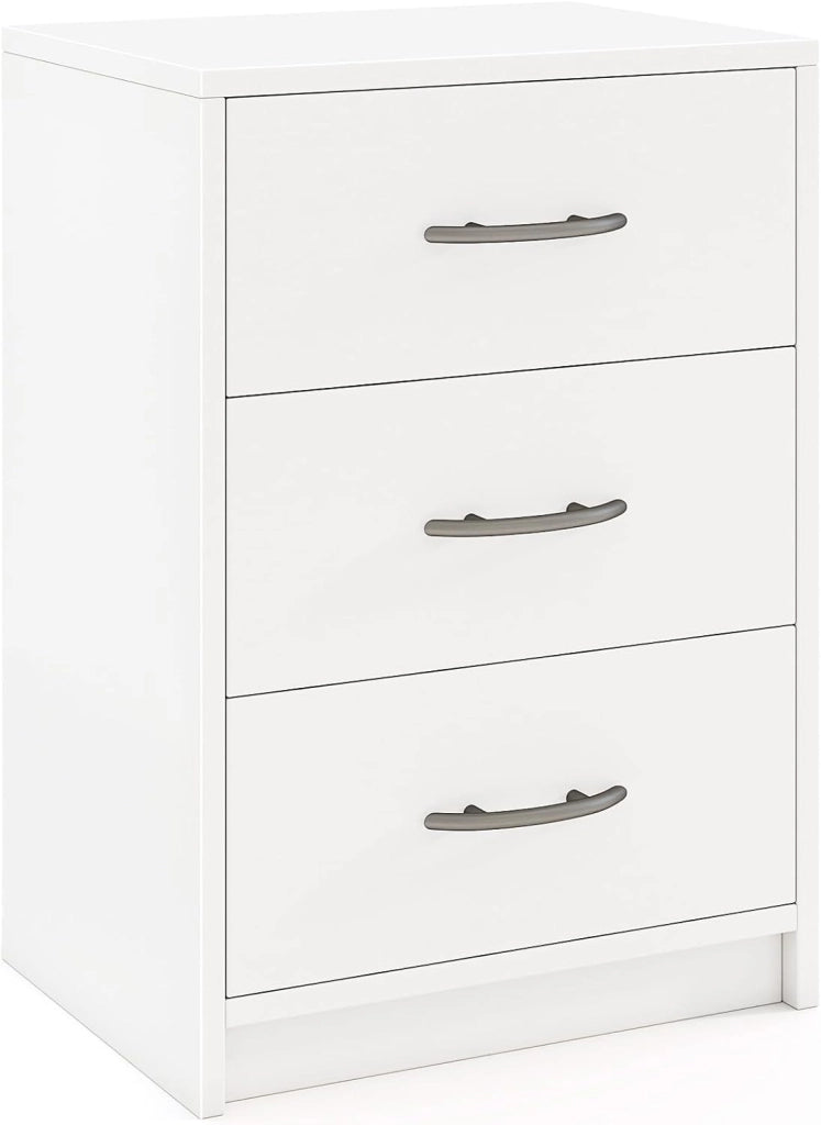 Camera da Letto con 3 Cassetti, Tavolino da Letto Multiuso con Ampio Spazio di Archiviazione, Carino Comodino per Soggiorno, Camera da Letto, Ufficio, 38,5 x 28 x 54 cm
