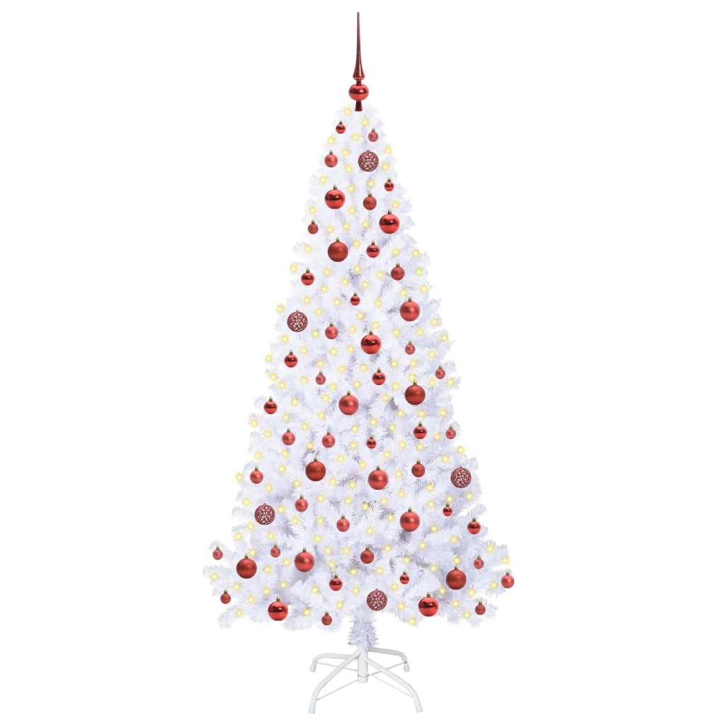 Albero di Natale Artificiale-Albero Natalizio Bianco 180 cm PVC e Acciaio 722494