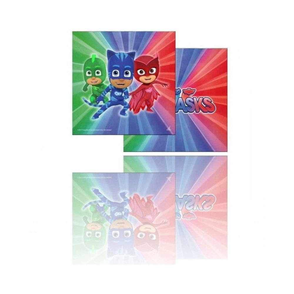 Trade Shop - Set 20 Pezzi Tovaglioli Usa E Getta Carta Per Feste Pj Mask Nickelodeon Pijamax -