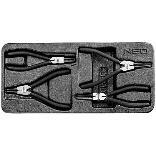 Topex 84-240 set di pinze per an anelli elastici, 4 pezzi