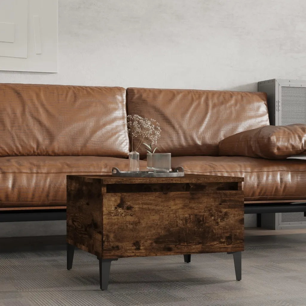 Tavolino da Salotto-Tavolino da soggiorno-Tavolo Rovere Fumo 50x46x35cm in Legno Multistrato 411911