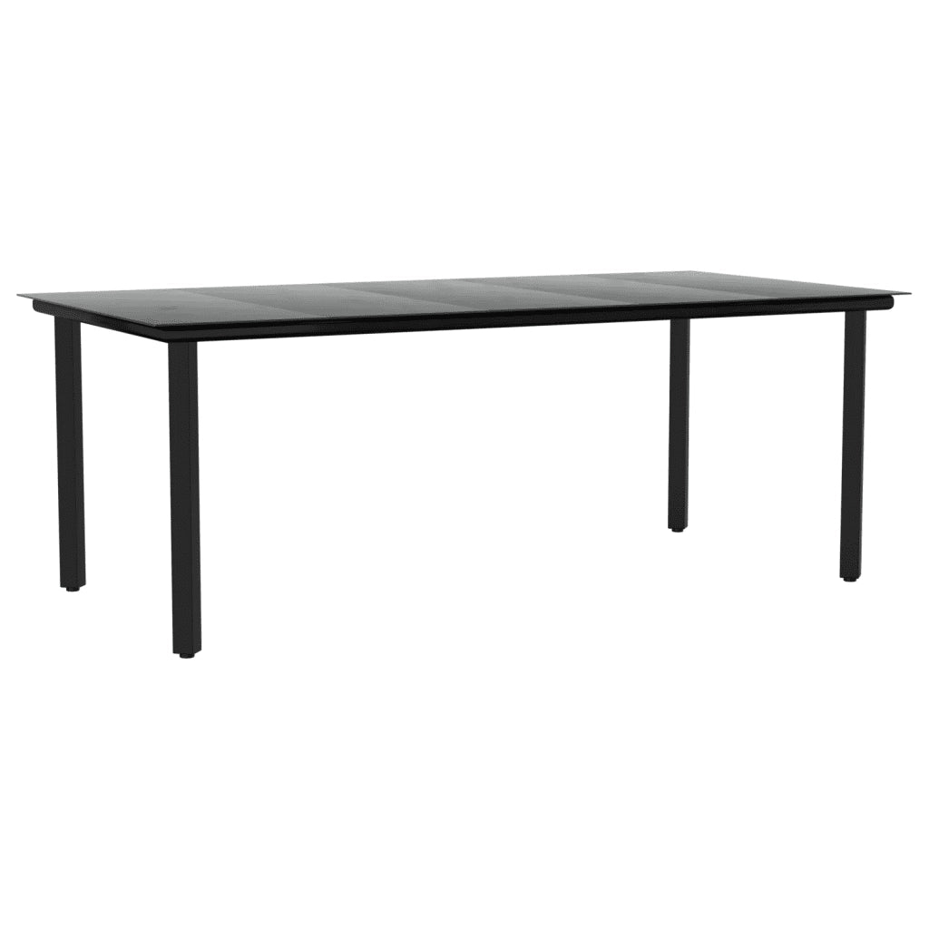 Set da Pranzo da Giardino 9 pz Nero in Polyrattan e Acciaio 3203351
