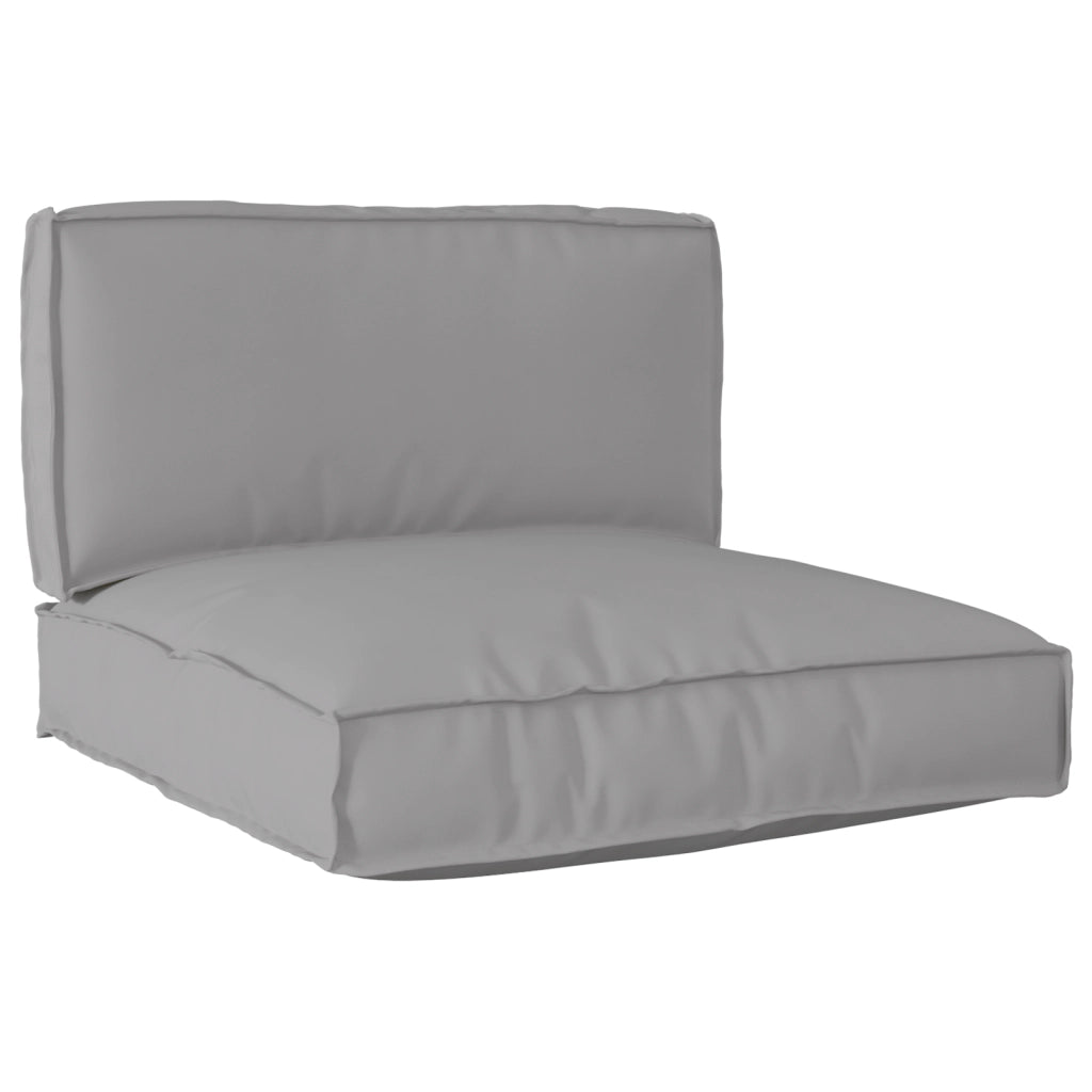 Set di Cuscini per Pallet a 2 Pezzi in Tessuto Oxford Grigio