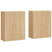 Set di 2 pensili da parete 69,5 x 34 x 90 cm con ampio spazio contenitivo stile contemporaneo in legno di rovere Sonoma ingegnerizzato 02_0055349