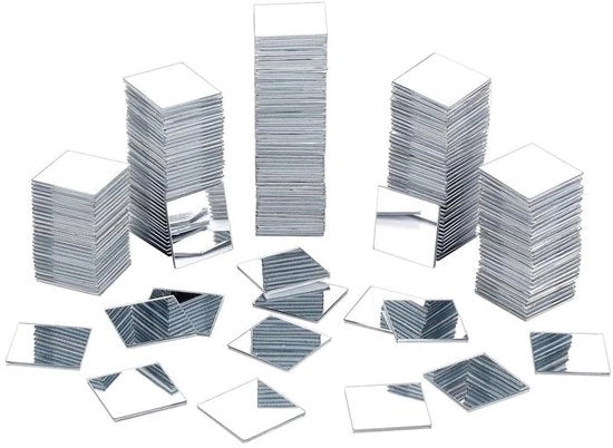 Mini Specchi Quadrati 100 Stuks - Autoadesivi - Pavimento Specchi - Acrilico - Forma Quadrata - 2,5 × 2,5 cm - Per Decorazione di Parete