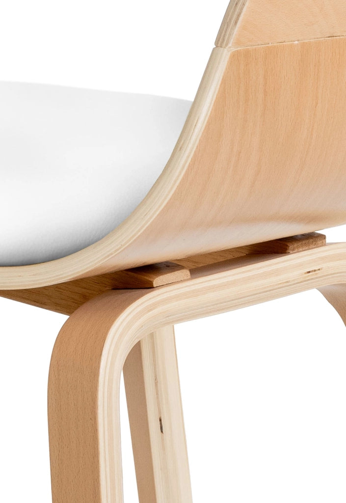 Sedia Kingston in Similpelle Natura/bianco