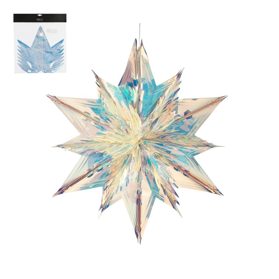 STELLA NATALIZIA IRRIDESCENTE DA APPENDERE  60X55X25CM EDELMAN