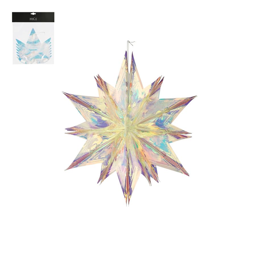 STELLA NATALIZIA IRRIDESCENTE DA APPENDERE 40X38X20 CM EDELMAN