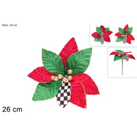 STELO FIORE 29 CM ROSSO VERDECON DECORO A SCACCHI 2ASSORTIMENTI