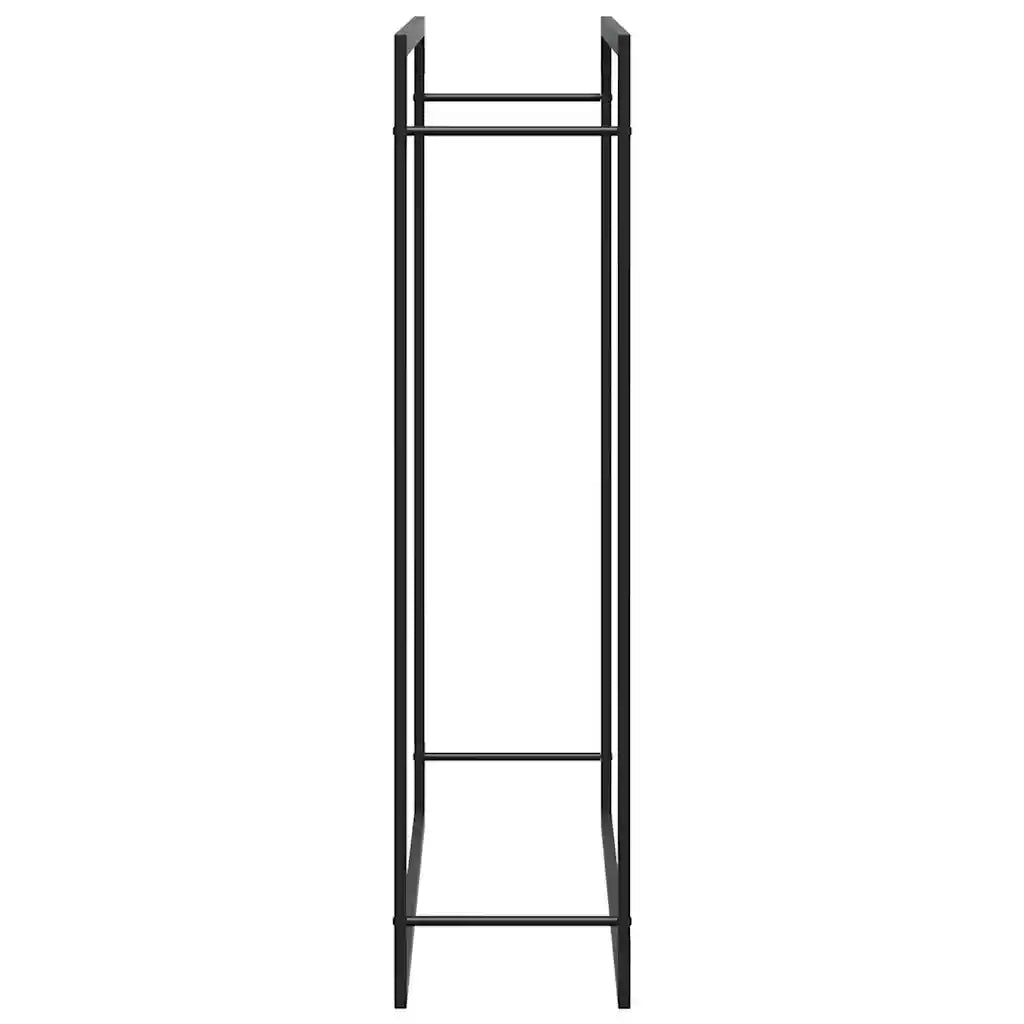 Portalegna Nero Opaco 110x28x116 cm in Acciaio CFW9498196