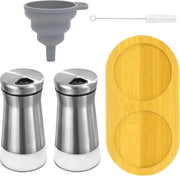 Set di Mini Contenitori per Sale in Acciaio Inossidabile con Coperchio Fori Regolabili - Strumenti per la Cucina per Zucchero e Spezie