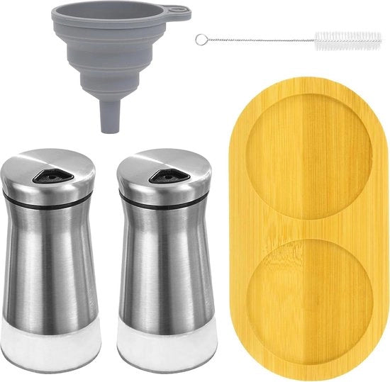 Set di Mini Contenitori per Sale in Acciaio Inossidabile con Coperchio Fori Regolabili - Strumenti per la Cucina per Zucchero e Spezie