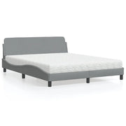 Letto con Materasso Dover Grigio Chiaro160x200 cm Tessuto 3208424