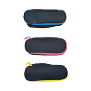 ASTUCCIO OVALE  IN TESSUTO IDEALE PER LA SCUOLA BLACK&FLUO COLORI ASSORTITI