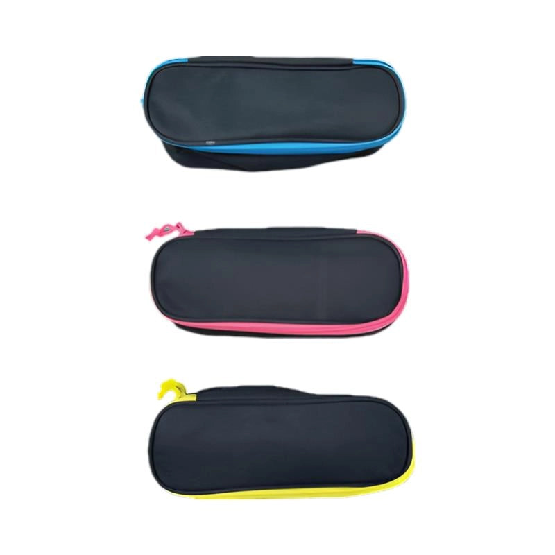 ASTUCCIO OVALE  IN TESSUTO IDEALE PER LA SCUOLA BLACK&FLUO COLORI ASSORTITI