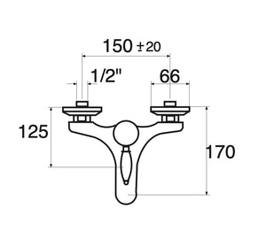 Miscelatore per vasca vintage