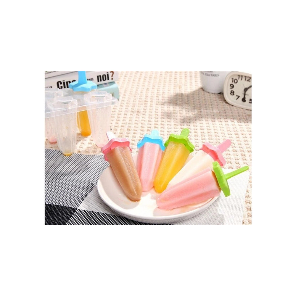 Trade Shop - 6 Formine Stampo Per Ghiaccioli Ghiacciolo Fatti In Casa Forme Stampi Ice Estate -