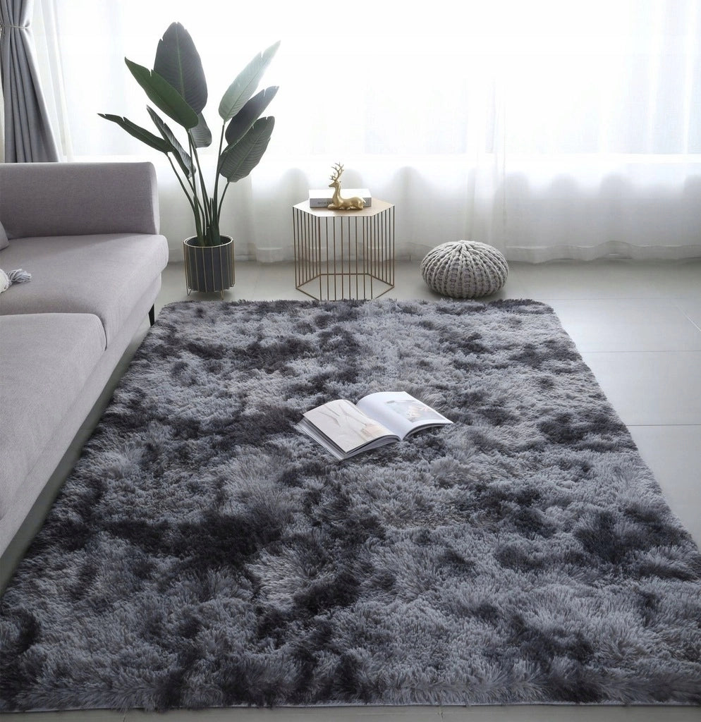 Tappeto peluche grigio scuro morbido shaggy spesso 300x200cm