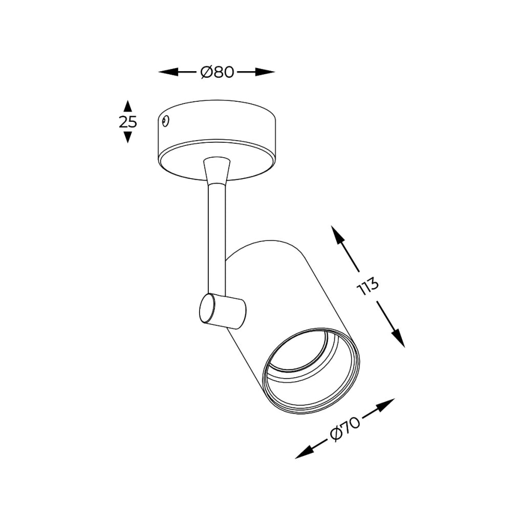 Faretto soffitto Tori bianco tondo 1xGU10 50W Zuma