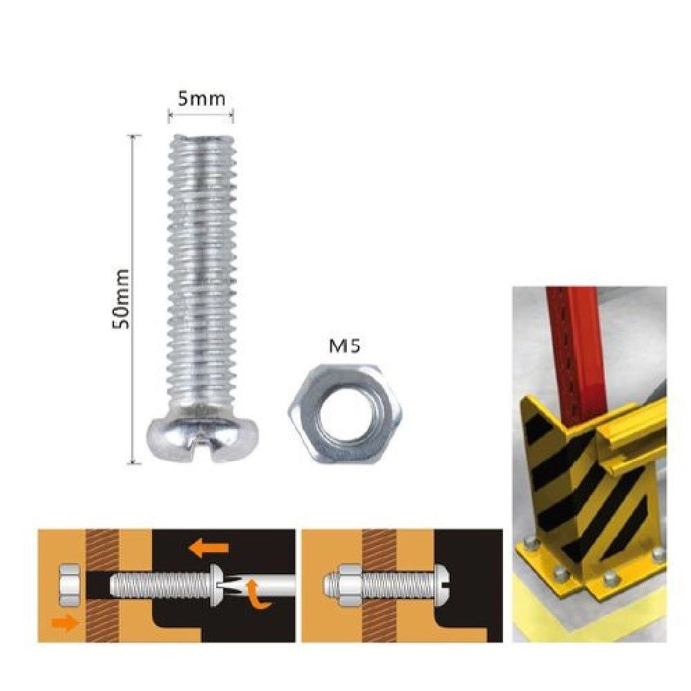 Trade Shop - Set 8 Pz Viti Vite Testa A Croce Tonda 5 X 50mm Con Dadi Dado Esagonale M5 90972 -