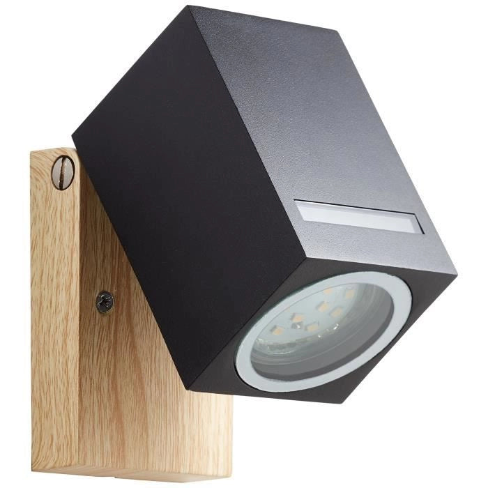 BRILLIANT - GALENI Applique da esterno - nero/colore naturale - metallo/vetro GU10 1x20W