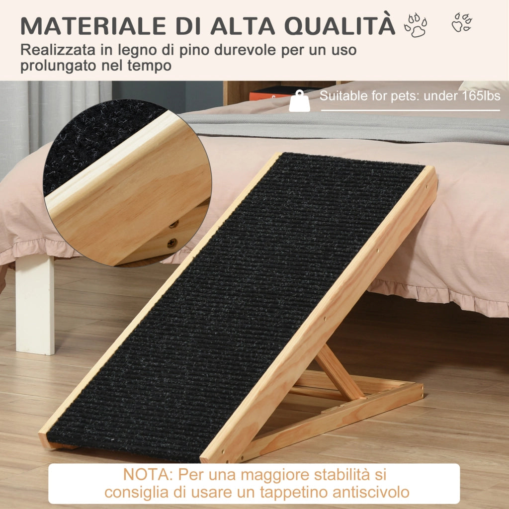 Easycomfort Rampa per Cane, Scaletta per Cani, Rampa per Gatti e Animali Domestici Fino 75kg Pieghevole Antiscivolo e Regolabile