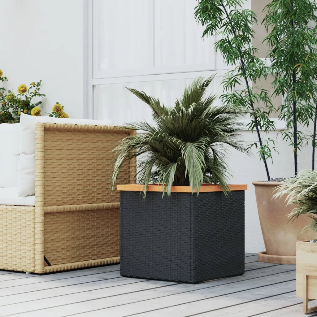 Fioriera Nera 40x40x40 cm in Polyrattancod mxl 102915
