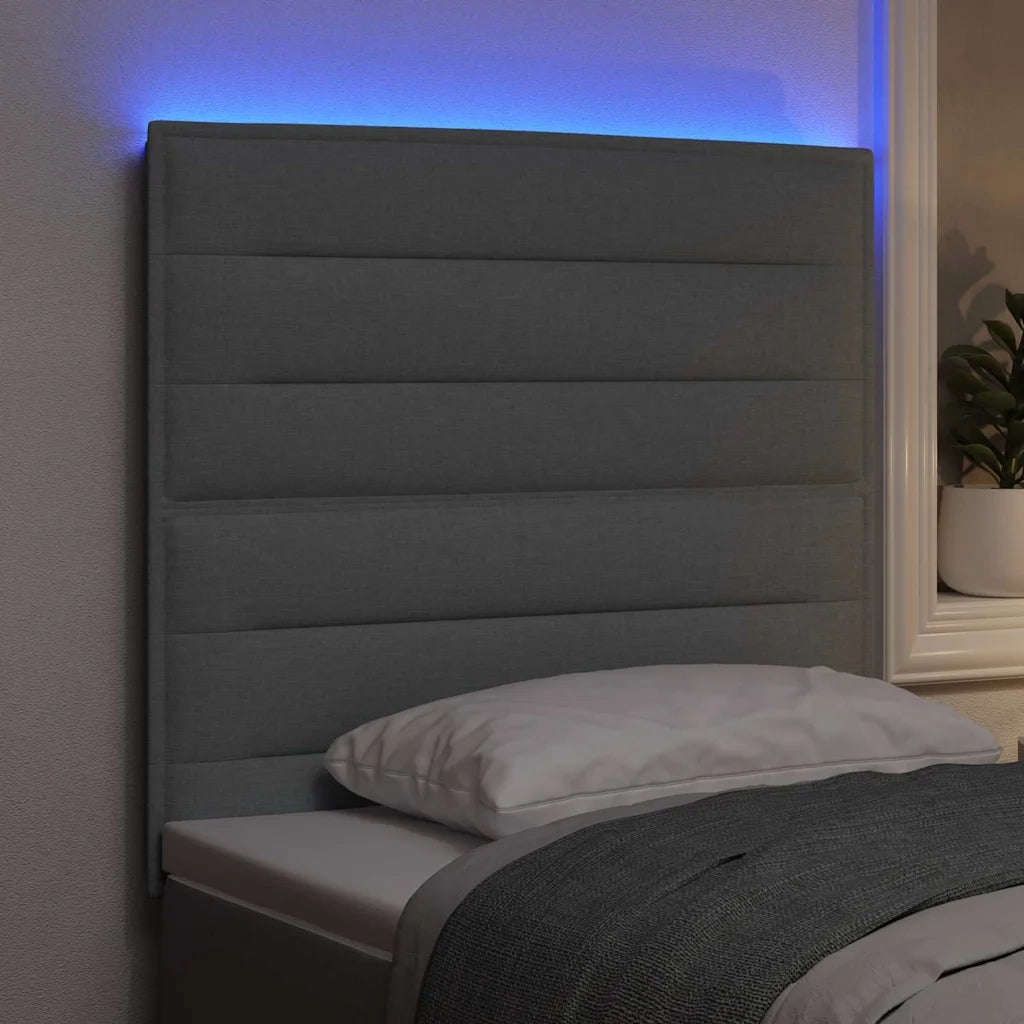 Testiera LED con strisce LED Grigio chiaro 90 cm Tessuto 3338272