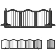 Cancelletto per cani autoportante con piedini, pieghevole, 5 pannelli, 261,5 x 29,5 x 61 cm, nero