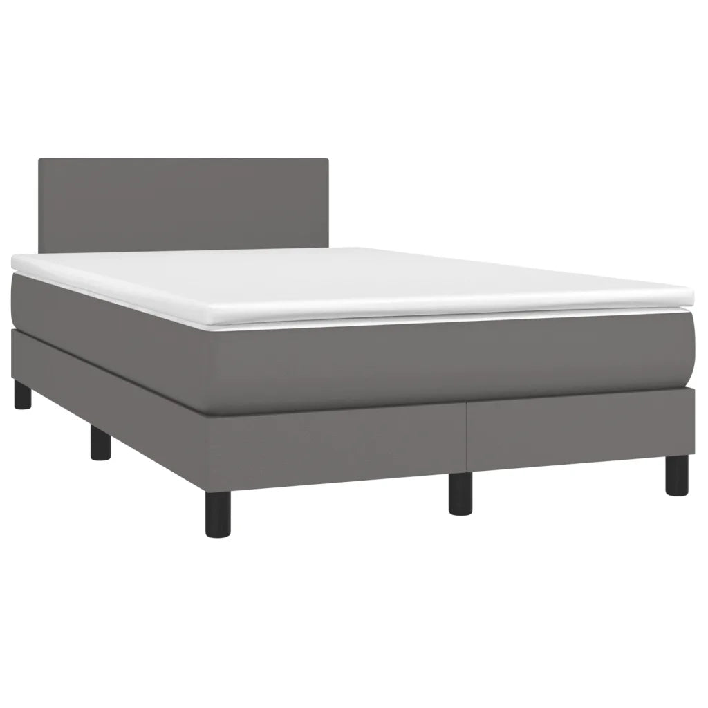 Giroletto a Molle con Materasso Grigio 120x190 cm in Similpelle