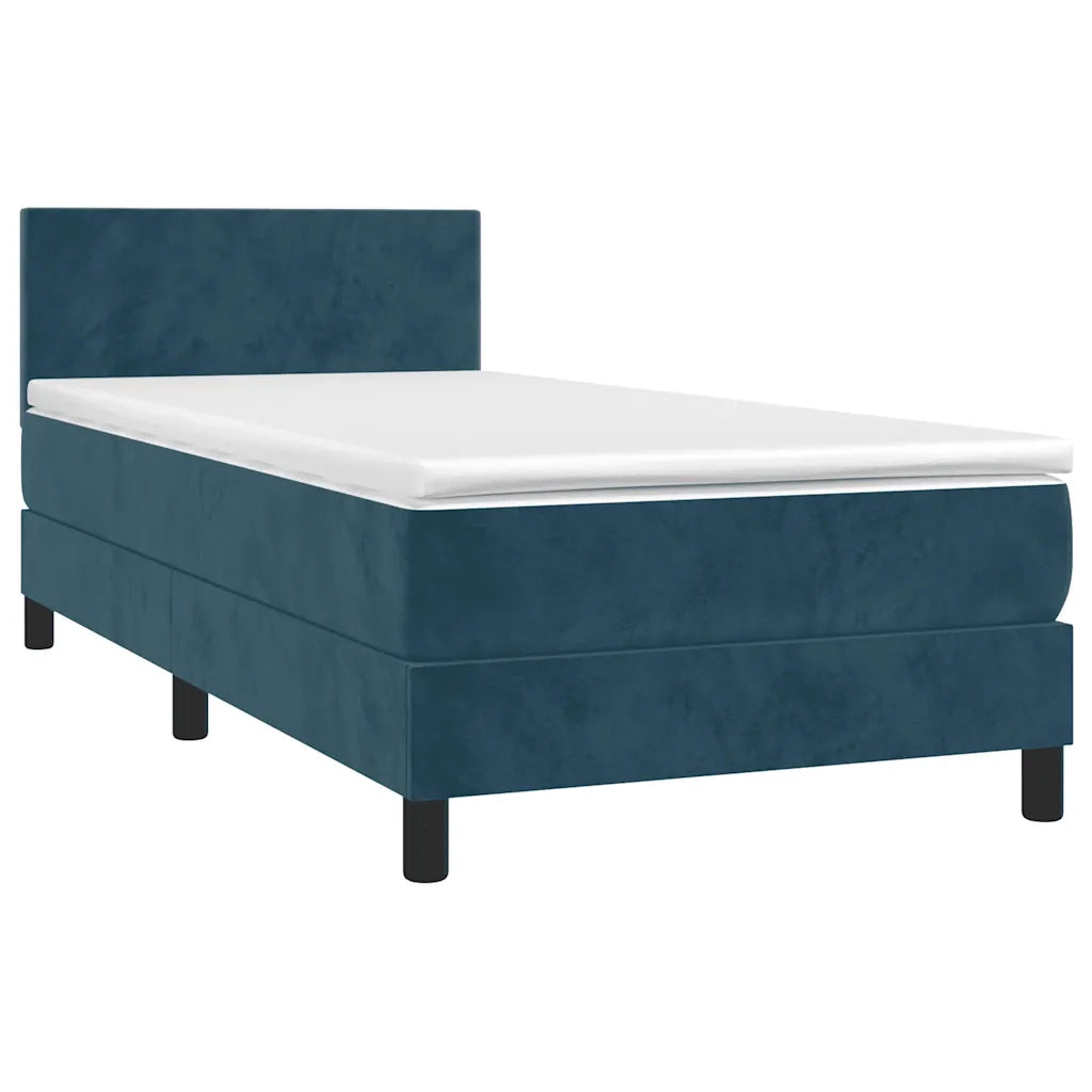 Giroletto a Molle con Materasso Blu Scuro 90x190 cm in Vellutocod mxl 99632