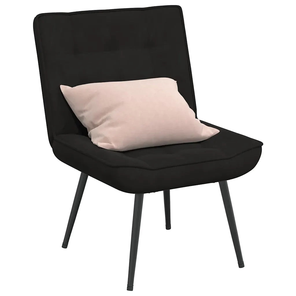 Poltrona Relax | Sedia Relax 64x74x84 cm Nera in Velluto