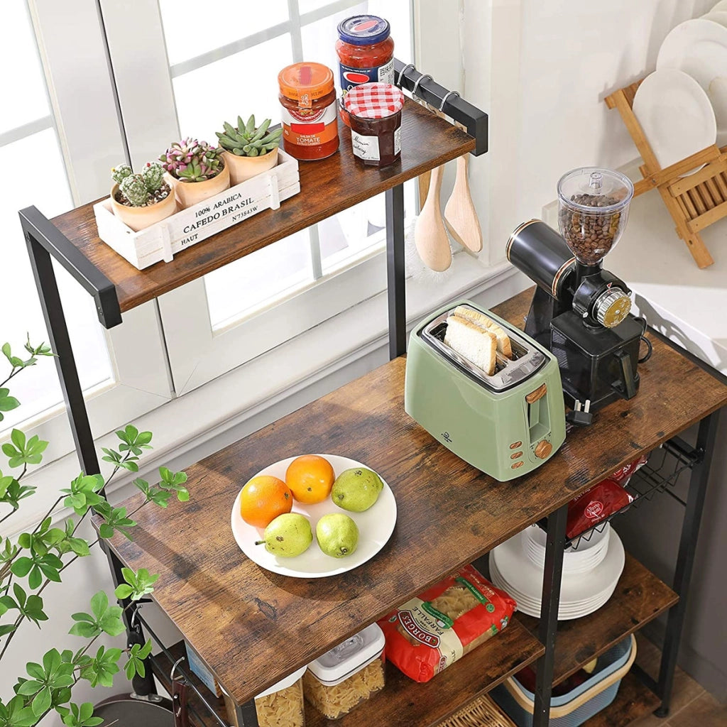 Scaffale cucina industriale alto con gancio e cassetto a rete 90x40x132 cm