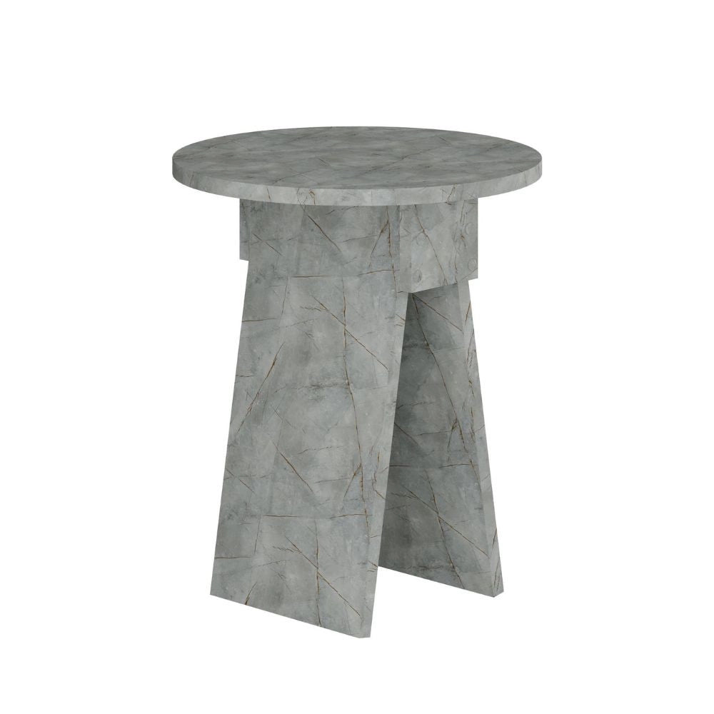 Tavolino da salotto Chen 50x42x23.4 cm. colore lagina effetto marmo grigio